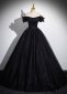 Stunning Black Off The Shoulder Tulle Holiday Party Dress