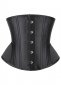 Black Satin Hip Gores Waspie Corsets