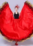 Full Circle Satin Flamenco Skirt Spanish Flowing Long Skirt
