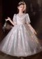 Flower Girls Glitter Silvery Thanksgiving Party Dresses 3