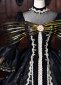 Black Brocade Hollow out Lace O Neck Long Sleeves Floor Length Masquerade Ball Dress 5