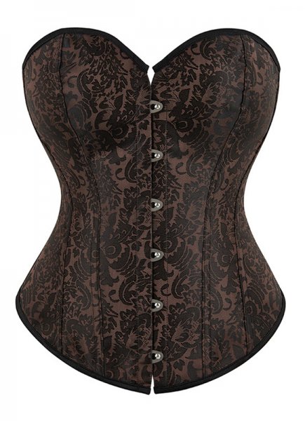 Plus Size Vintage Brocade Jacquard Bustier Corset