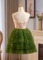 Green Off Shoulder Sequin Tulle Cake Short Club Dress 3