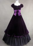 new Purple Cotton Gothic Victorian Dress