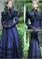 Newest Dark Blue 19th Century Civil War Dress Gothic Casual Victorian Dresses Costumes