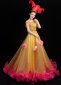 Women Gold Sequin Tulle Carnival Dresses 3