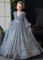 Princess Long Sleeve Sequin Ruffle Gray Dress