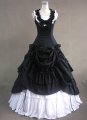 Hot Sale Black And White Medieval Renaissance Gothic Victorian Dress