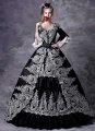 Black Rococo Embroidery Princess Marie Antoinette Dress Vintage Renaissance Reenactment Steampunk Halloween Costume