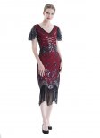 1920s Sequin Fringed Flapper Gatsby Dress Women Vintage Cocktail Dress