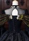 Black Brocade Hollow out Lace O Neck Long Sleeves Floor Length Masquerade Ball Dress 6