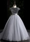 Christmas Girls Sequin Tulle Formal Dresses Gray