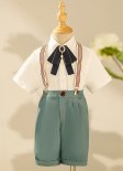 Boys Suspenders Shirt Formal Suits kids 3 Pcs Set For Prom