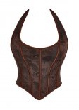 Historically Inspired Jacquard Brocade Halterneck Overbust Corset Top