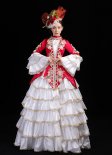 New Red Christmas Party Prom Dress Women Marie Antoinette Gown Stage Theater Clothing