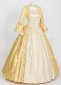 Gold Floral Brocade Long Victorian Dress for Women 2