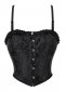 Plus Size Black Bandage Brocade Jacquard Bust Corset