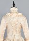 Champagne Floral Brocade Victorian Holiday Dress 18th Century Costume 5