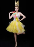 Women Sexy Party Carnival Tulle Yellow Tutu Dresses