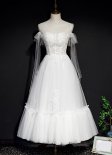 Women White Short Evening Dress Sweetheart A-Line Wedding Dress