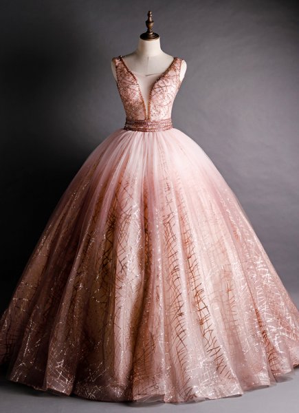 Custom Made Women Deep V-Neck Beading Evening Dresses