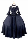 Brand New Black Gothic Victorian Vampire Halloween Party Dresses Colonial Renaissance Steampunk Historical Costumes