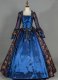 Clearance Renaissance Blue Floral Brocade Masquerade Ball Dress Party Costume Clearance Renaissance Blue Floral Brocade Masquerade Ball Dress Party Costume