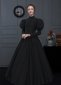 Gothic Victorian Black Dress Steampunk Historical Halloween Funeral Costume 3