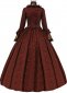 Coffee Jacquard Victorian Dress 01