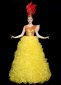 Yellow Flower Bud Shape Tulle Dresses Carnival Dance Fancy Dress