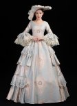 Brand New Light Blue Masquerade Marie Antoinette Prom Dress Southern Belle Stage Theater Costume