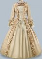 Women Champagne Brocade Victorian Dress Holiday Costume