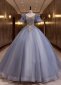 Gorgeous Puff Sleeves Yellow A Line Prom Formal Dress Blue
