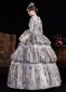 Women Gray Jacquard Long Sleeves Floor Length Festive Formal Ball Dress 5