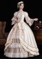 Champagne Lace Ruffled Long Sleeve Floor Length Formal Party Dress 4