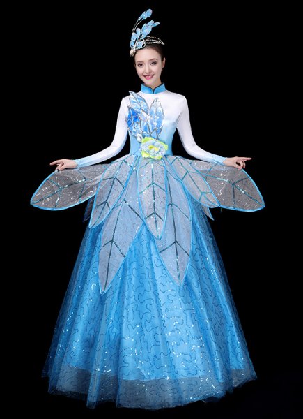 Showgirl Flower Leaf Dresses Holiday Theater Dance Costume