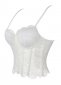 Spaghetti Straps White Lace Hook And Eye Detail Crop Corset