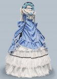 Women Blue Brocade Renaissance Victorian Dress Women 18th Century Theater Costume