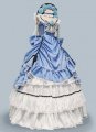 Women Blue Brocade Renaissance Victorian Dress Women 18th Century Theater Costume