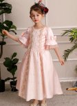 Pink Purple Children Birthday Party Dress Girls Holiday Masquerade Dress