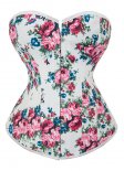 Floral Classic White Overbust Corset with Sweetheart
