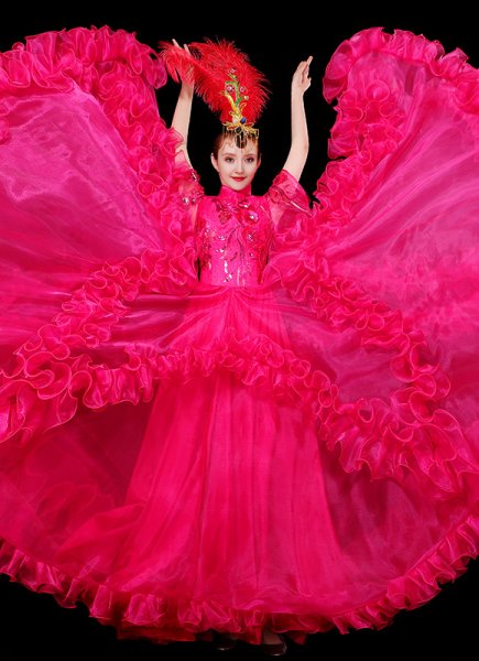 Super Large Skirt Dance Twirl Tulle Dresses for Stages