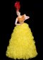 Yellow Flower Bud Shape Tulle Dresses Carnival Dance Fancy Dress 1