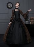 Clearance Renaissance Medieval Jacquard Long Sleeves Gothic Victorian Dress Historical Theater Clothing
