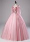 Princess Pink Spaghetti Straps Embroidery Tulle Party Dress