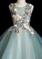 Green Princess Embroidery Applique Stage Show Holiday Ball Gown 4