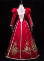 Red Rococo Baroque Queen Marie Antoinette Ball Dresses 18th Century Renaissance Historical Period Victorian Dress Gown