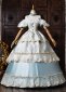 Light Blue Embroidery Lace Off the Shoulder Masquerade Ball Gown