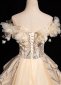 Champagne Tulle Petal Off the Shoulder Formal Dress 5
