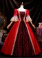 Renaissance Wine Red Halloween Ball Gown Prom Dress 3